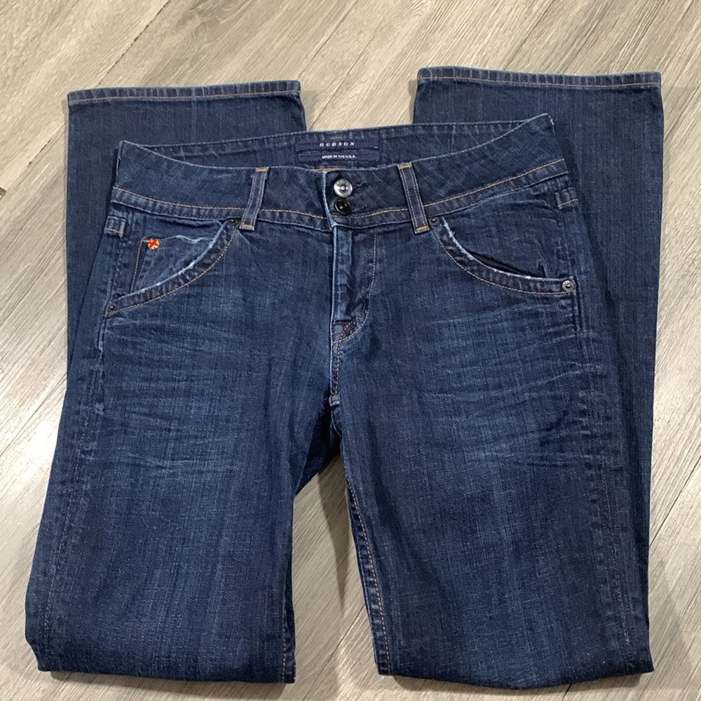 Hudson Beth‎ Mid-Rise Baby Bootcut Stretch Dark Wash Jeans size 28 - Picture 7 of 14